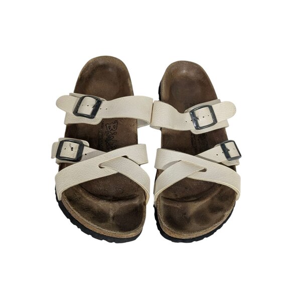 Birkenstock Birki's Nepal Cream Double Straped Leather Sandals Size 39 US 8 - Picture 3 of 13